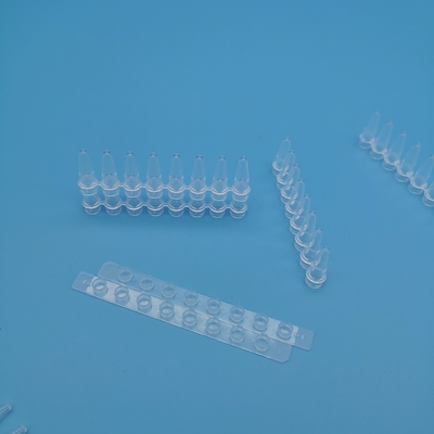 Transparante 0,2 Ml-PCR Buizen 8 van de de Biologiereactie van Buisstroken Moleculaire de Strookbuis